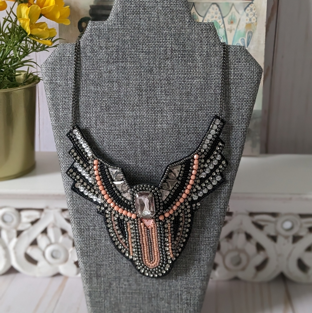 Studded Bib Necklace
